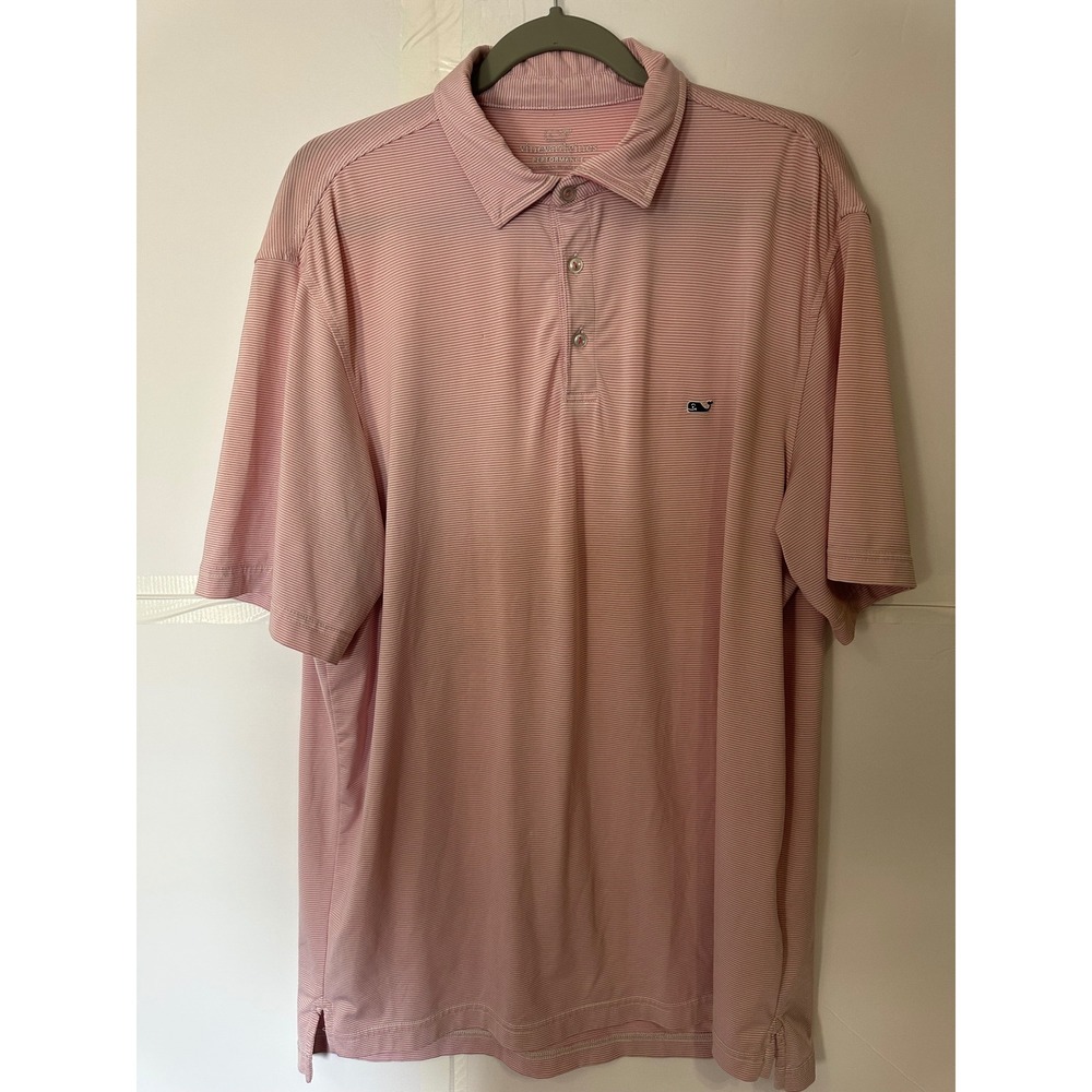 Vineyard Vines Performance Polo Shirt Striped Golf Athletic Casual L